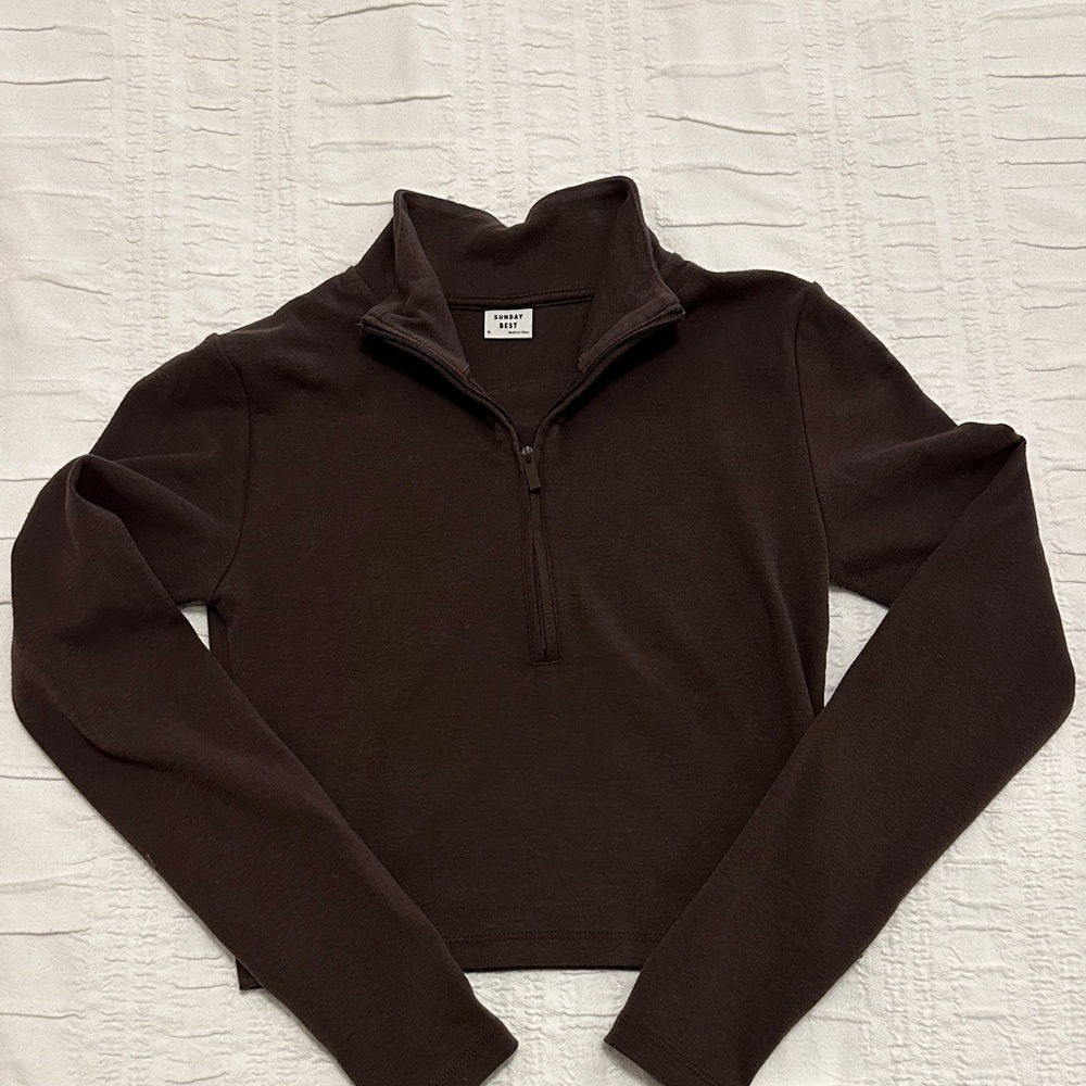 Sunday Best Dark Brown Quarter Zip